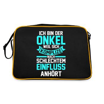 Patenonkel Onkel - Retro Tasche - Schwarz/Gold - Hinten