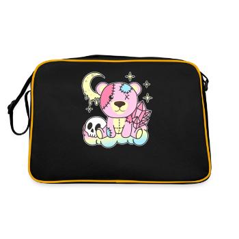 Kawaii Gothic Bear Pastel Gothic Goth - Retro Bag - black/gold - Back
