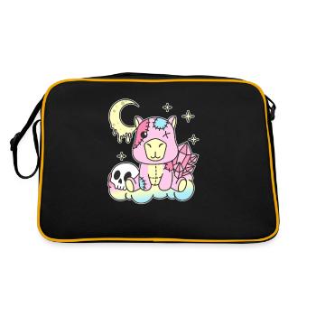 Kawaii Gothic Capybara Pastel Gothic Goth - Retro Bag - black/gold - Back