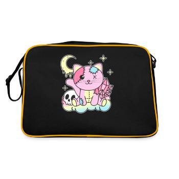 Kawaii Gothic Cat Pastel Gothic Goth - Retro Bag - black/gold - Back