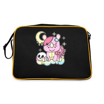 Kawaii Gothic Rhinoceros Pastel Gothic Goth - Retro Bag - black/gold - Back