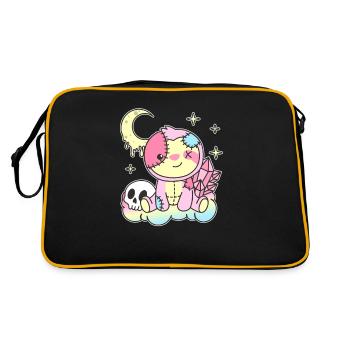 Kawaii Gothic Sloth Pastel Gothic Goth - Retro Bag - black/gold - Back