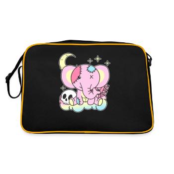 Kawaii Gothic Elephant Pastel Gothic Goth - Retro Bag - black/gold - Back
