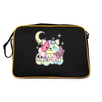 Kawaii Gothic Raccoon Pastel Gothic - Retro Bag - black/gold - Back