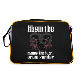 Satan Beelzebub Teufel Gothic Pentagram Mystisch - Retro Tasche - Schwarz/Gold - Hinten