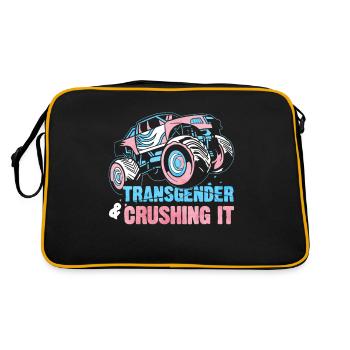 Transgender Stolz Monster Truck - Retro Tasche - Schwarz/Gold - Hinten