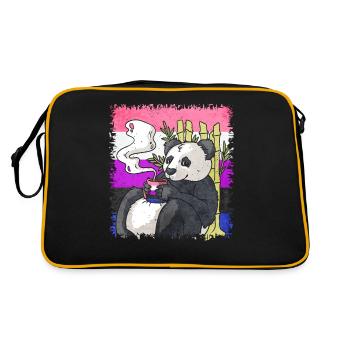 Gender Fluid Pride Flag Panda Coffee Sublte - Retro Bag - black/gold - Back