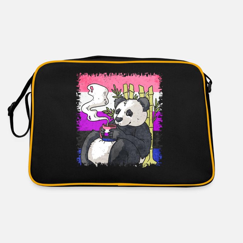 Genre fluide fierté drapeau panda café subtil Sac Retro