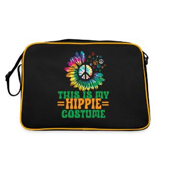 Hippie Peace Sign Peace Flowers Flower Child - Sac Retro - noir/or - Dos