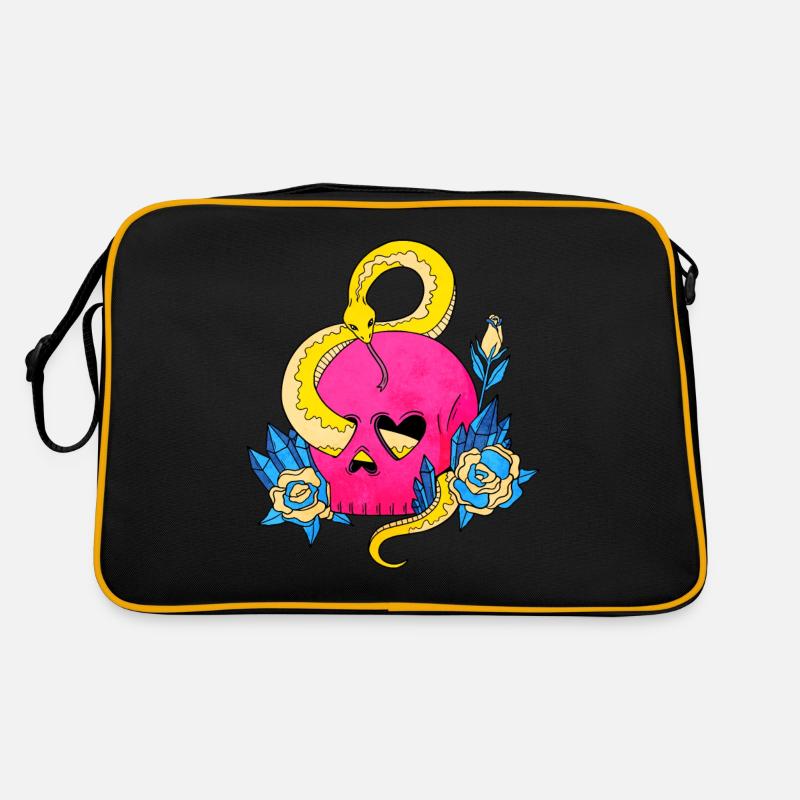 Pansexual Pride Pan Flag Skull Snakes Pink Retro Bag