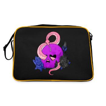 Gender Fluid Pride Flag Skull Snakes Ro - Retro Bag - black/gold - Back