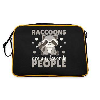 Raccoons are my dearest people - cute animal - Retro Bag - black/gold - Back