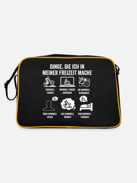 Mountainbike Fahrrad Downhill - Retro Tasche - Schwarz/Gold - Hinten