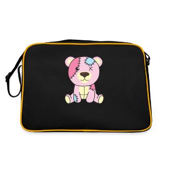 Kawaii Gothic Bear Pastel Gothic Goth - Retro Bag - black/gold - Back