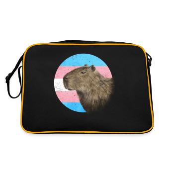 Fierté transgenre Drapeau trans Capybara Sublte LGB - Sac Retro - noir/or - Dos