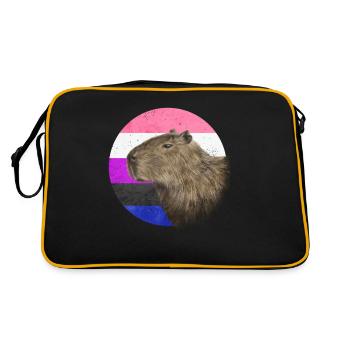 Gender Fluid Pride Flag Capybara Sublte LGBT - Retro Bag - black/gold - Back
