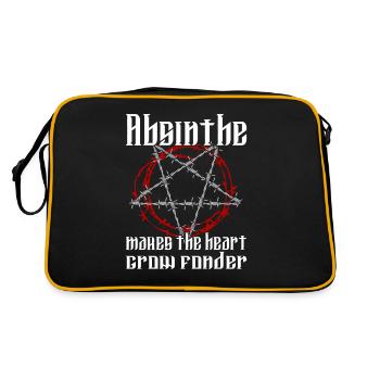 Satan Beelzebub Teufel Gothic Pentagram Mystisch - Retro Tasche - Schwarz/Gold - Hinten