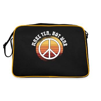 Hippie Peace Sign Peace Flowers Flower Child - Sac Retro - noir/or - Dos