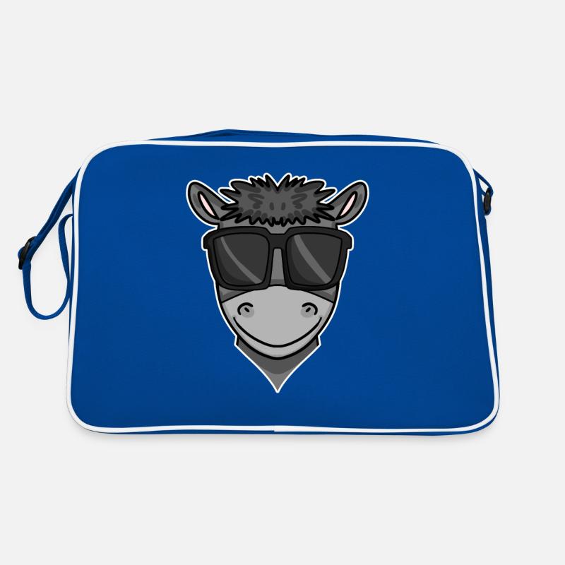 Cooler Esel mit Sonnenbrille Retro Tasche