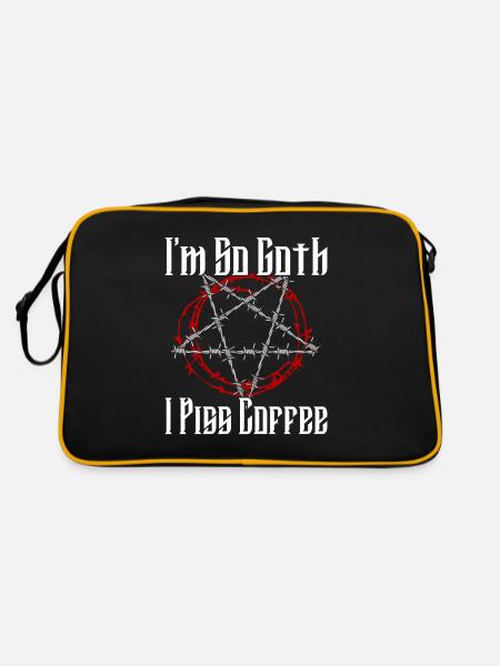 Satan Belzébuth Diable Gothique Pentagramme Mystique - Sac Retro - noir/or - Dos