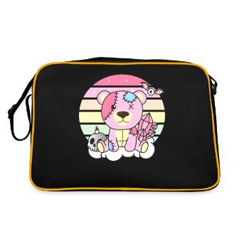 Kawaii Gothic Bear Pastel Gothic Goth - Retro Bag - black/gold - Back