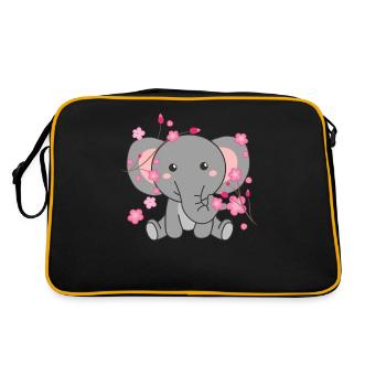 Éléphant animaux mignons pour enfants kawaii - Sac Retro - noir/or - Dos