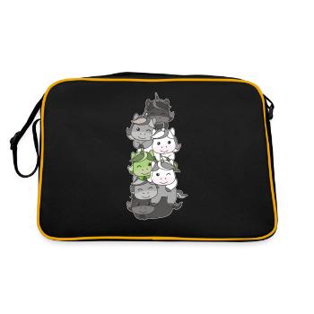 Agender Flag Pride LGBTQ Cute Unicorn Stack - Retro Bag - black/gold - Back