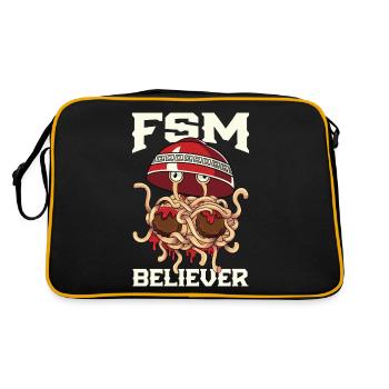 Flying Spaghetti Monster Pastafarianism FSM - Retro Bag - black/gold - Back
