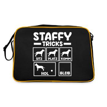 Dog Staffy - Retro Bag - black/gold - Back