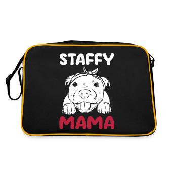 Dog Staffy Mama - Retro Bag - black/gold - Back