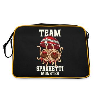 Flying Spaghetti Monster FSM - Retro Bag - black/gold - Back