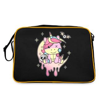 Kawaii Gothic Unicorn Pastel Gothic Goth - Retro Bag - black/gold - Back