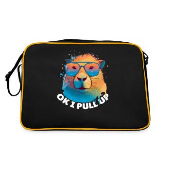 Capybara animaux mignons pour enfants Ok je tire vers le haut - Sac Retro - noir/or - Dos