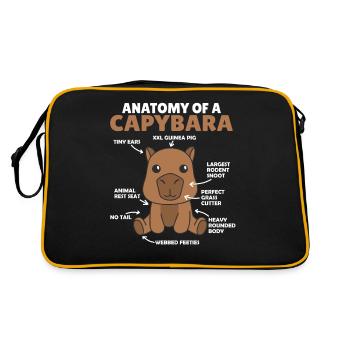 Sweet Capybara Explanation Anatomy of a Capybara - Retro Bag - black/gold - Back