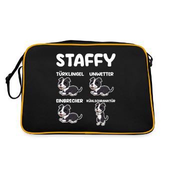 Dog Staffy - Retro Bag - black/gold - Back