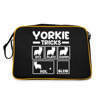 Chien Yorkie - Sac Retro - noir/or - Dos