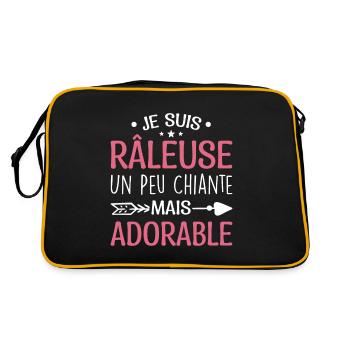 Je Suis Râleuse Un Peu Chiante Mais Adorable - Sac Retro - noir/or - Dos