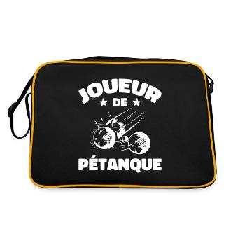 Joueur De Pétanque | Humour Cadeau Pétanque - Sac Retro - noir/or - Dos