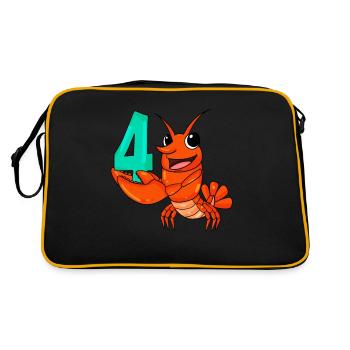 4 birthday 4 years old with animal motif - four - Retro Bag - black/gold - Back