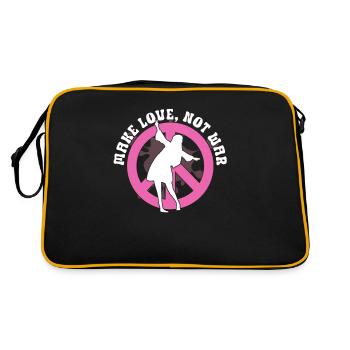 Hippie Peace Sign Peace Flowers Flower Child - Sac Retro - noir/or - Dos