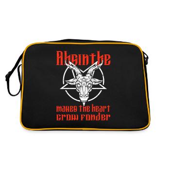 Satan Beelzebub Teufel Gothic Pentagram Mystisch - Retro Tasche - Schwarz/Gold - Hinten
