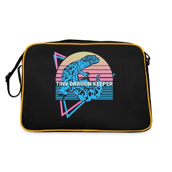 Leopard Gecko Retro - Retro Tasche - Schwarz/Gold - Hinten