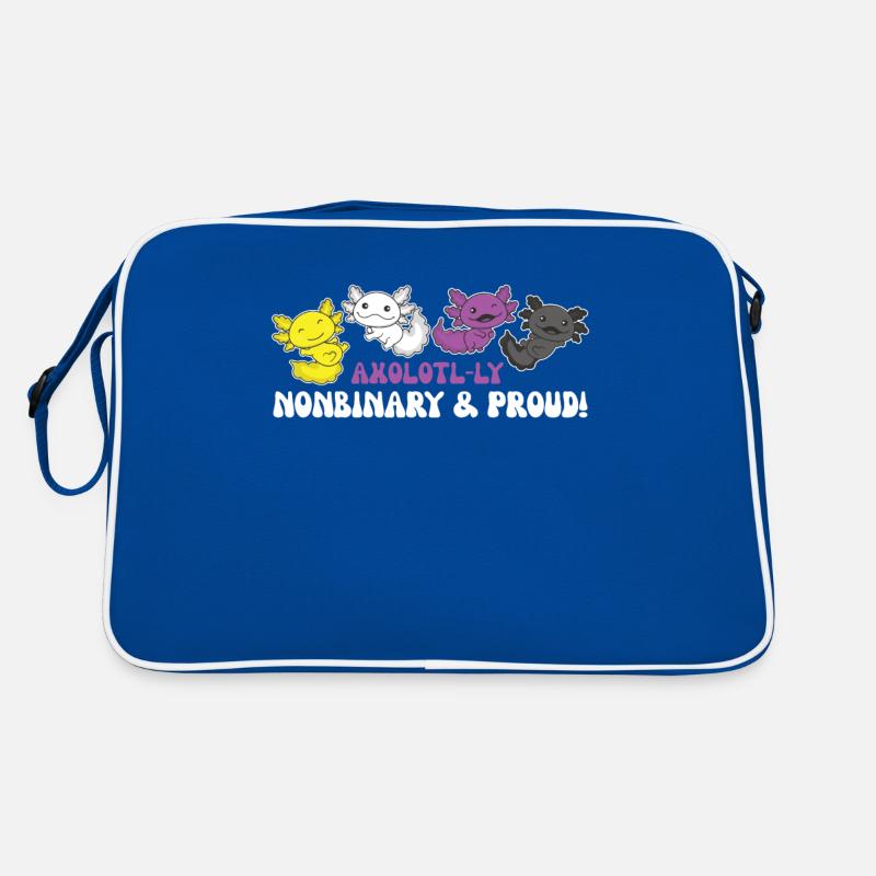 Nonbinary Axolotl Flag Pride LGBTQ Cute Axolotls Retro Bag