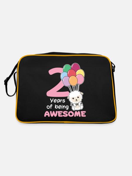Moutons pour les enfants de 2e anniversaire de deux ans - Sac Retro - noir/or - Dos