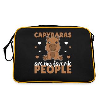 Les capybaras sont mes personnes préférées, mignon capybara - Sac Retro - noir/or - Dos