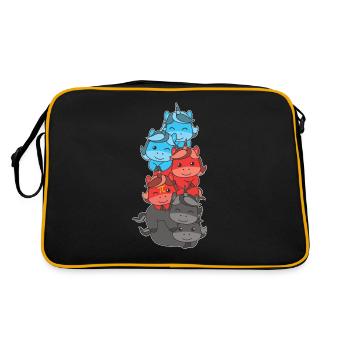 Polyamory Flag Gay Pride LGBTQ Unicorn Tower - Retro Bag - black/gold - Back