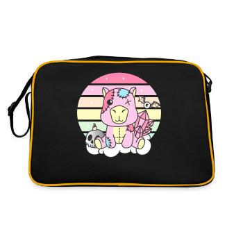 Kawaii Gothic Capybara Pastel Gothic Goth - Retro Bag - black/gold - Back