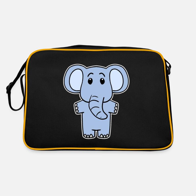 Niedlicher Kleiner Elefant - Retro Tasche - Schwarz/Gold