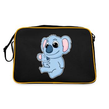 Koala Family - Koala avec bébé - Koala Motif - Sac Retro - noir/or - Dos