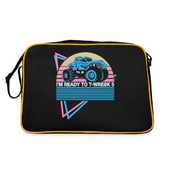 Monstertruck Retro - Retro Tasche - Schwarz/Gold - Hinten